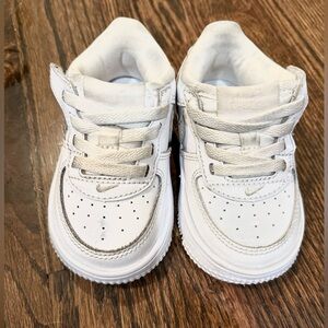 Baby size Nike Air Force Ones. Size 5c. Good condition. Velcro. All white.